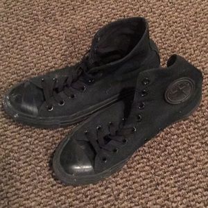 All black high top converse